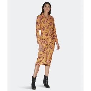 Walter Baker Womens 2 Natalie Tie Waist Cinch Dress Orange Rosette Coquette Girl